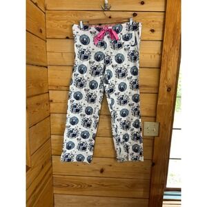 Vintage PJ Pants Womens Small White Royal Crest Medallion Y2K Victoria's Secret